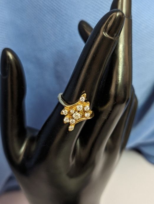 1c Diamond and 14k Yellow Gold Ring Size 7.25 4.74g