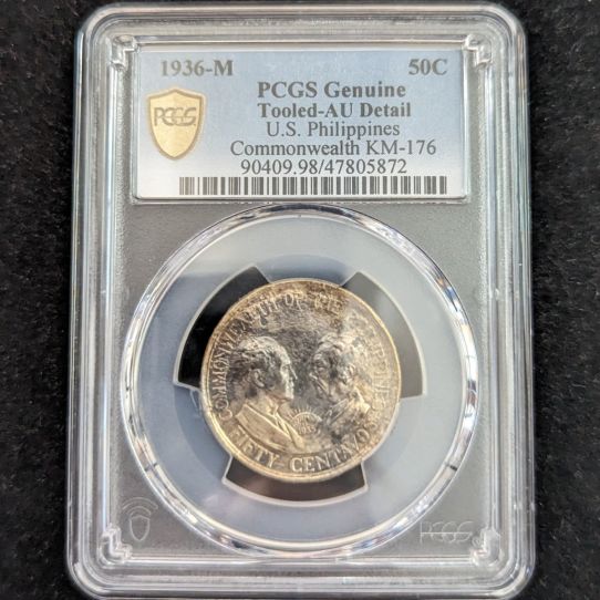1936-M US Philippines 50c PCGS AU Details 50C Commonwealth KM-176 47805872