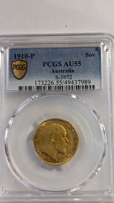 1910-P Australian Sovereign PCGS AU55 S-3972 - 49437989