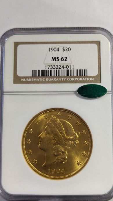 1904 $20 NGC MS62 CAC - 1733324-011