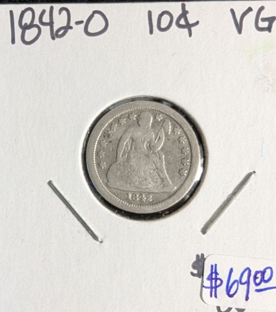 1842-O Seated Dime 10C - Circulated