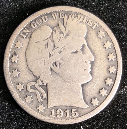 1915-S Barber 50C - Circulated