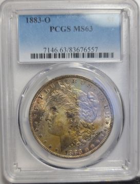 1883 O $1 PCGS MS63 Toned Silver Morgan Dollar 83676557