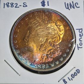 1882-S $1 Silver Morgan Dollar UNC Toned