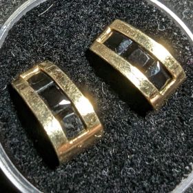 10k Gold and Black Onyx Stud Earrings 2.75g