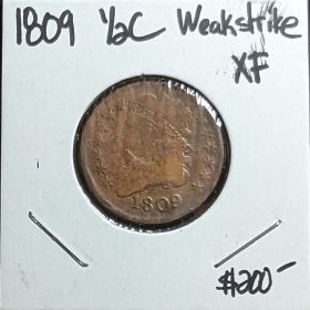 1809 1/2c Half Cent Weakstrike XF