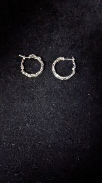 .925 Sterling Silver Braided Hoop Earrings 