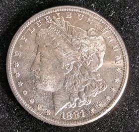 1881-S Morgan Silver Dollar Brilliant Uncirculated, Fingerprints at no additional charge