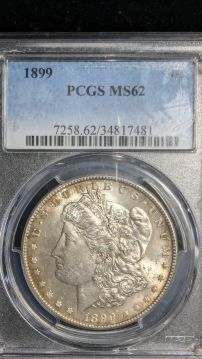1899 $1 Morgan Silver Dollar PCGS MS62 - 34817481