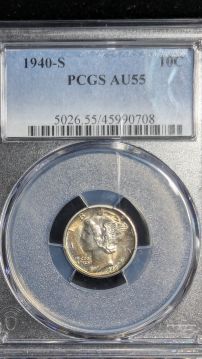 1940-S 10C PCGS AU55 Toned - 45990708