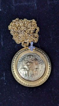 20" 16K Gold 2MM Rope Chain and Bezel, with real Byzantine Gold Coin , 16.47 grams