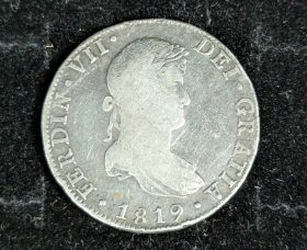 1819  Spanish  8 Reales Pillar Dollar - Circulated