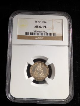 1879 10C Seated Liberty Dime NGC MS67 PL (Proof Like) - 3809668-002