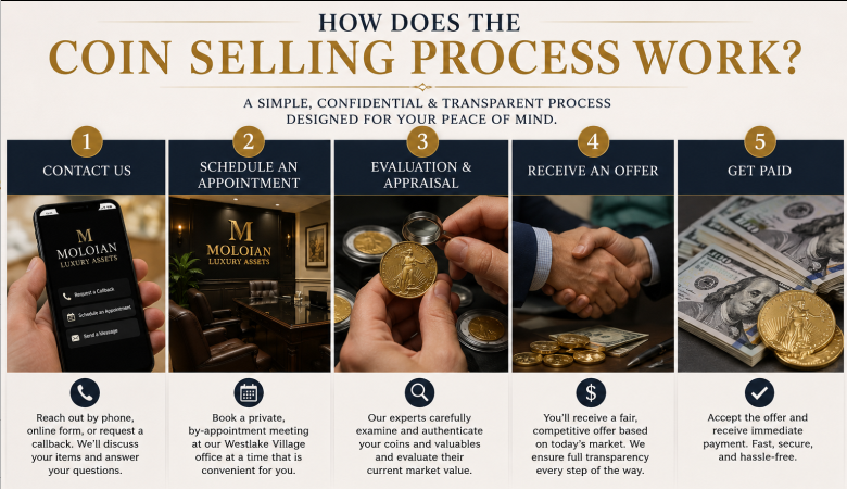 How does the coin selling process work?