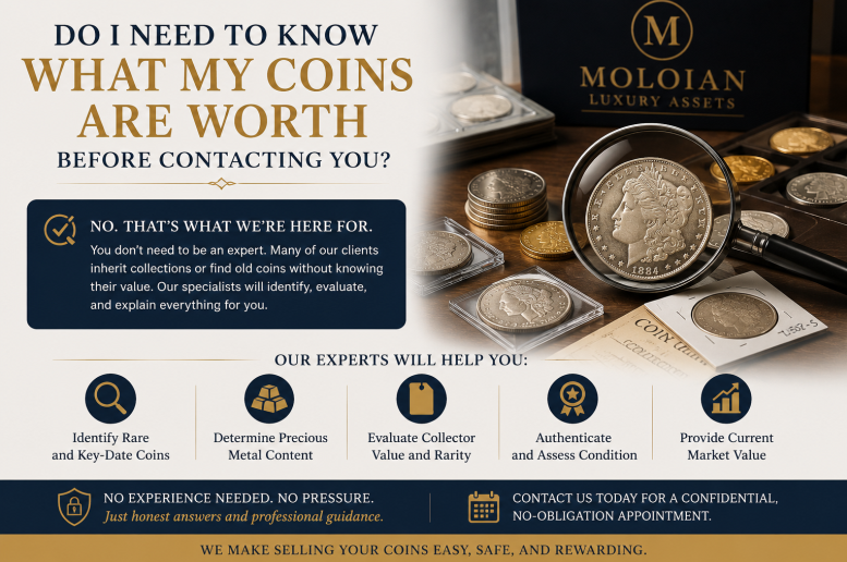 Do I need to know what my coins are worth before contacting you?